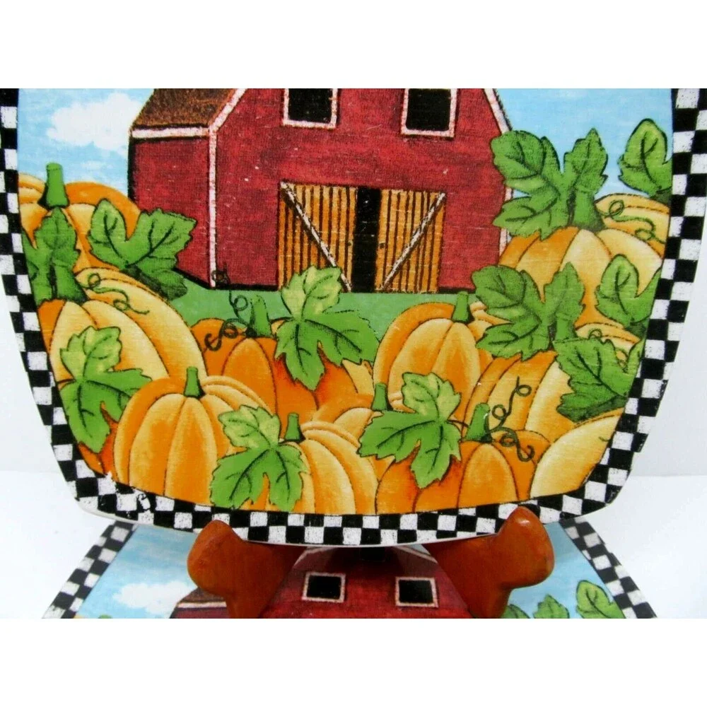 Pumpkin Patch Farm Set Of 4 Square 8